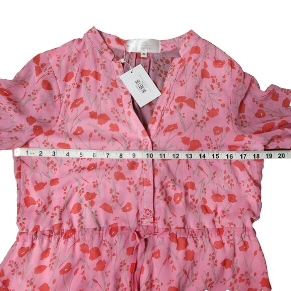 Golden Sea Dress Women’s Size Small Pink Flower Flowy Button Down Dress NWT - Picture 4 of 6